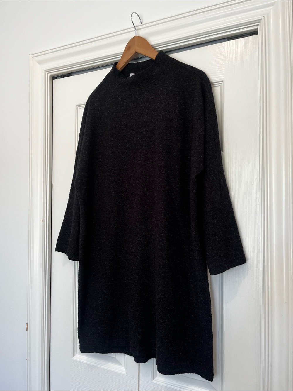 OAK + FORT Charcoal Mock Neck Knit Tunic L
